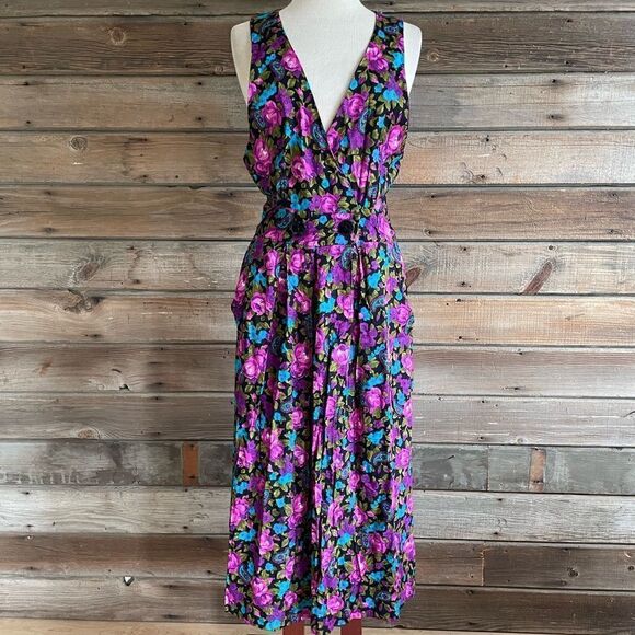 Dawn Joy Fashions Floral Sleeveless Maxi Dress Size 13 EUC - Picture 2 of 8